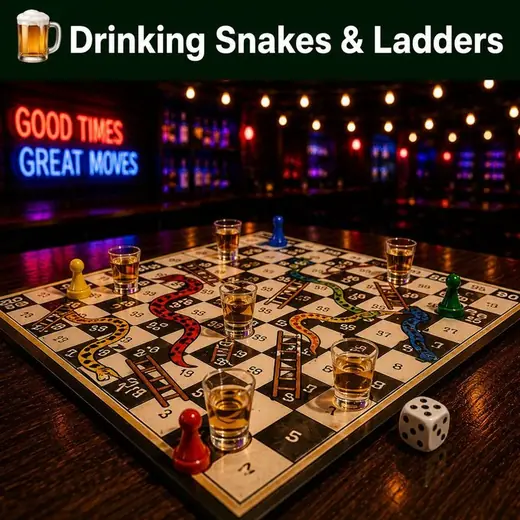 Drinking Snakes and Ladders — Hot Deck game